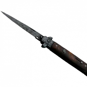 ★ Stiletto Knife | Damascus Steel (Battle-Scarred)